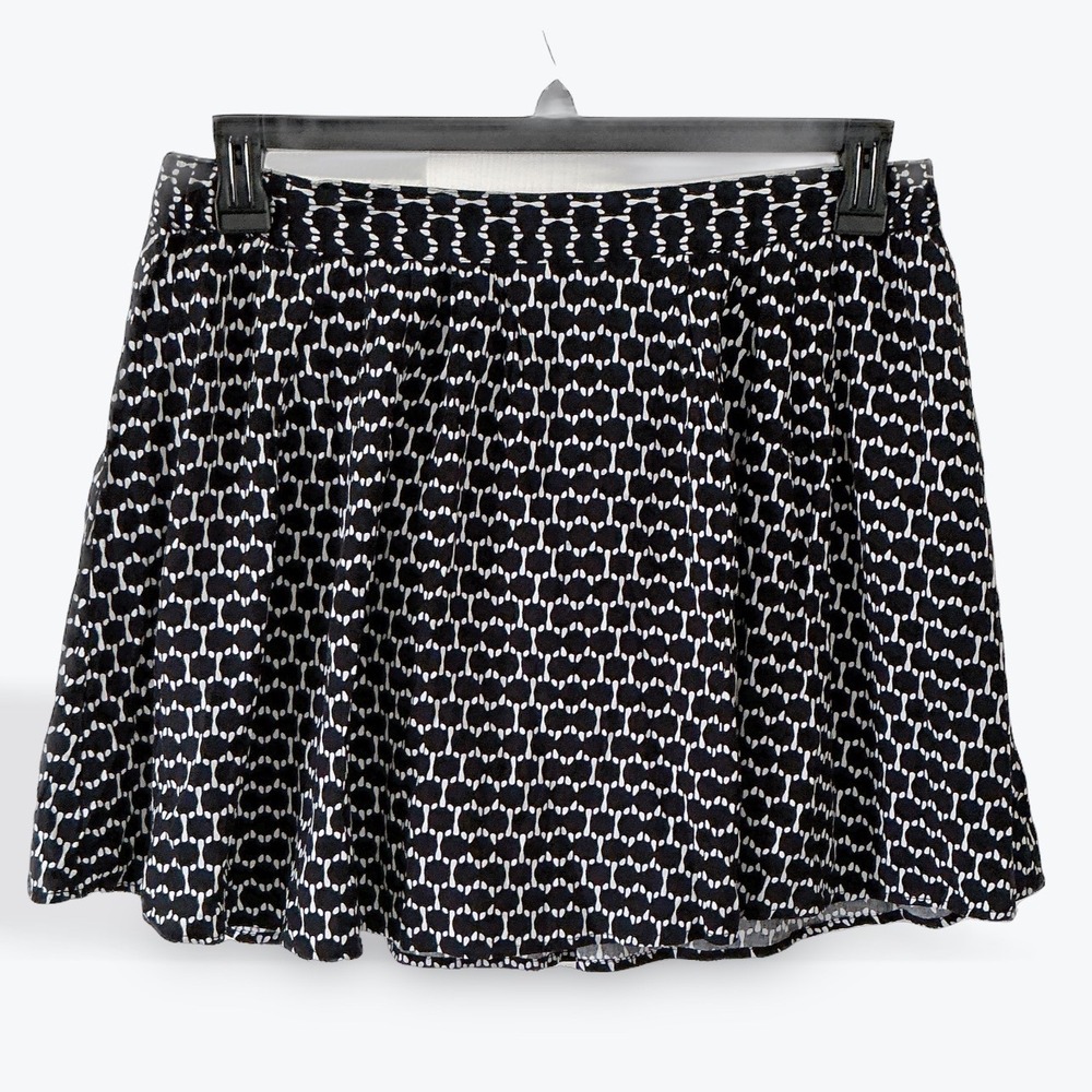 Banana Republic Womens 8 Black White Geometric Print Mini Skirt A-Line Lined
